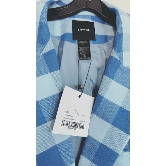 Smythe Lounge Blazer in Tonal Blue Check US2 - Picture 11 of 11
